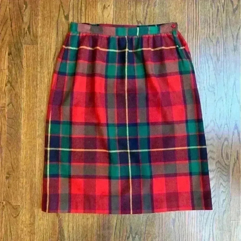 Vintage Wool Christmas Holiday Skirt by Personal Size 18
